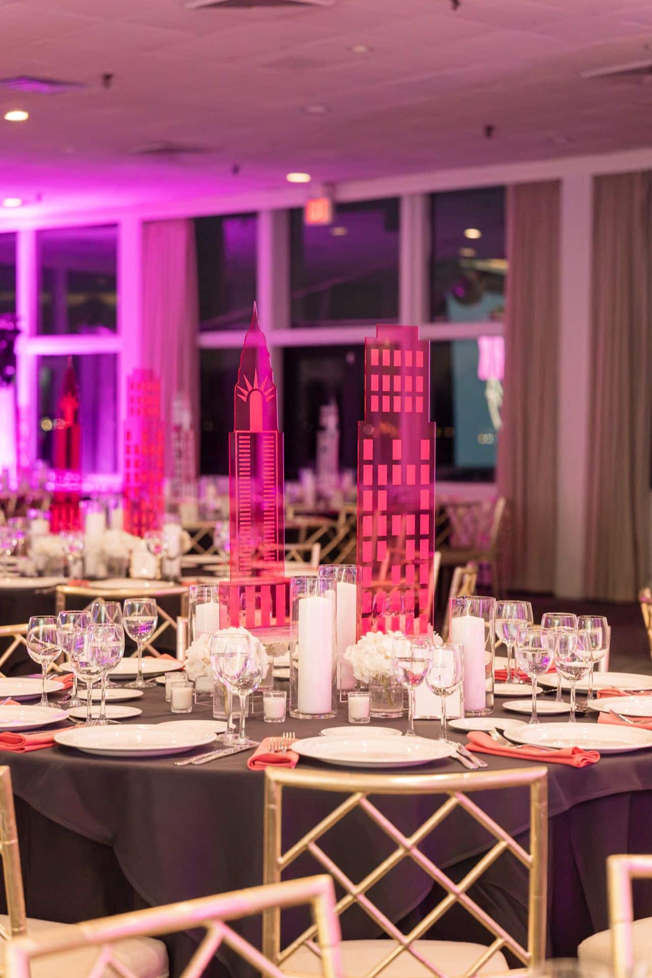 LED Acrylic City Building Centerpiece