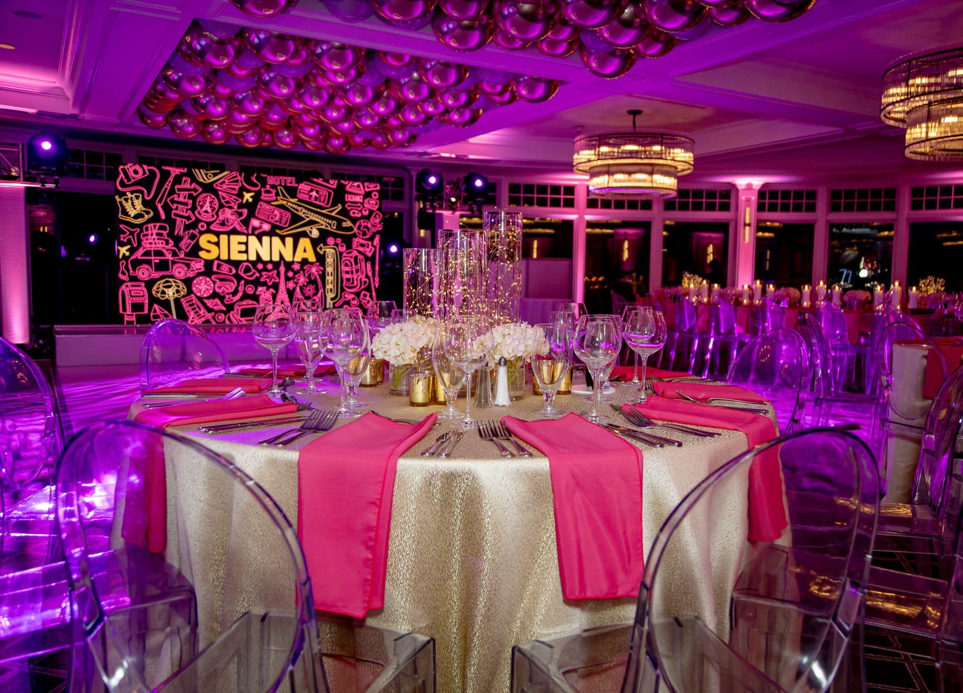 Fairy Light Centerpieces with Hydrangeas