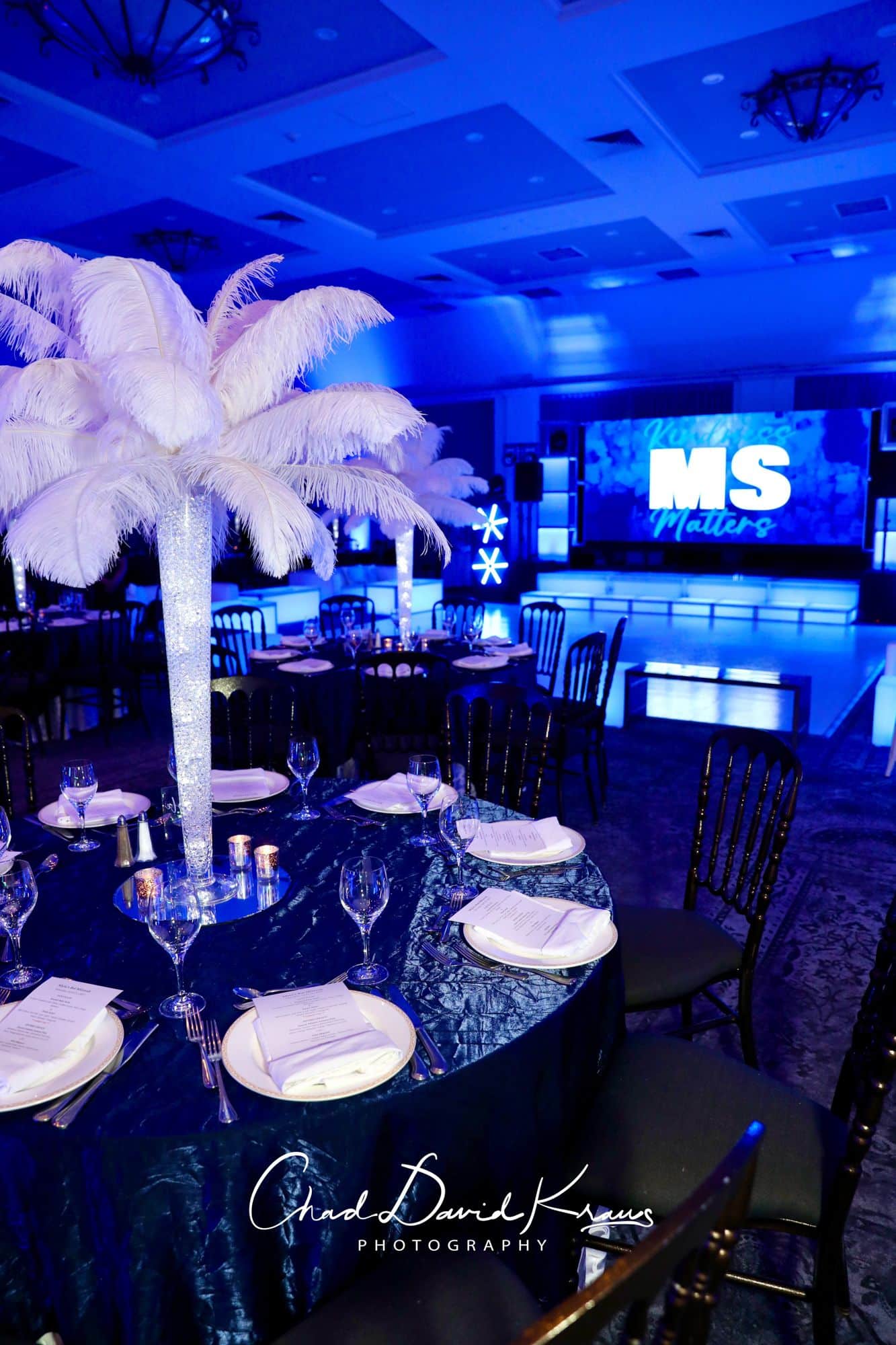 White Feather Tree Centerpieces with LED Vase, Mirror and Votives