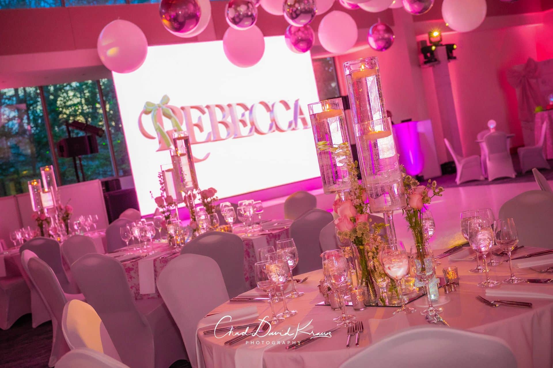 Rose Flower Centerpiece for Bat Mitzvah