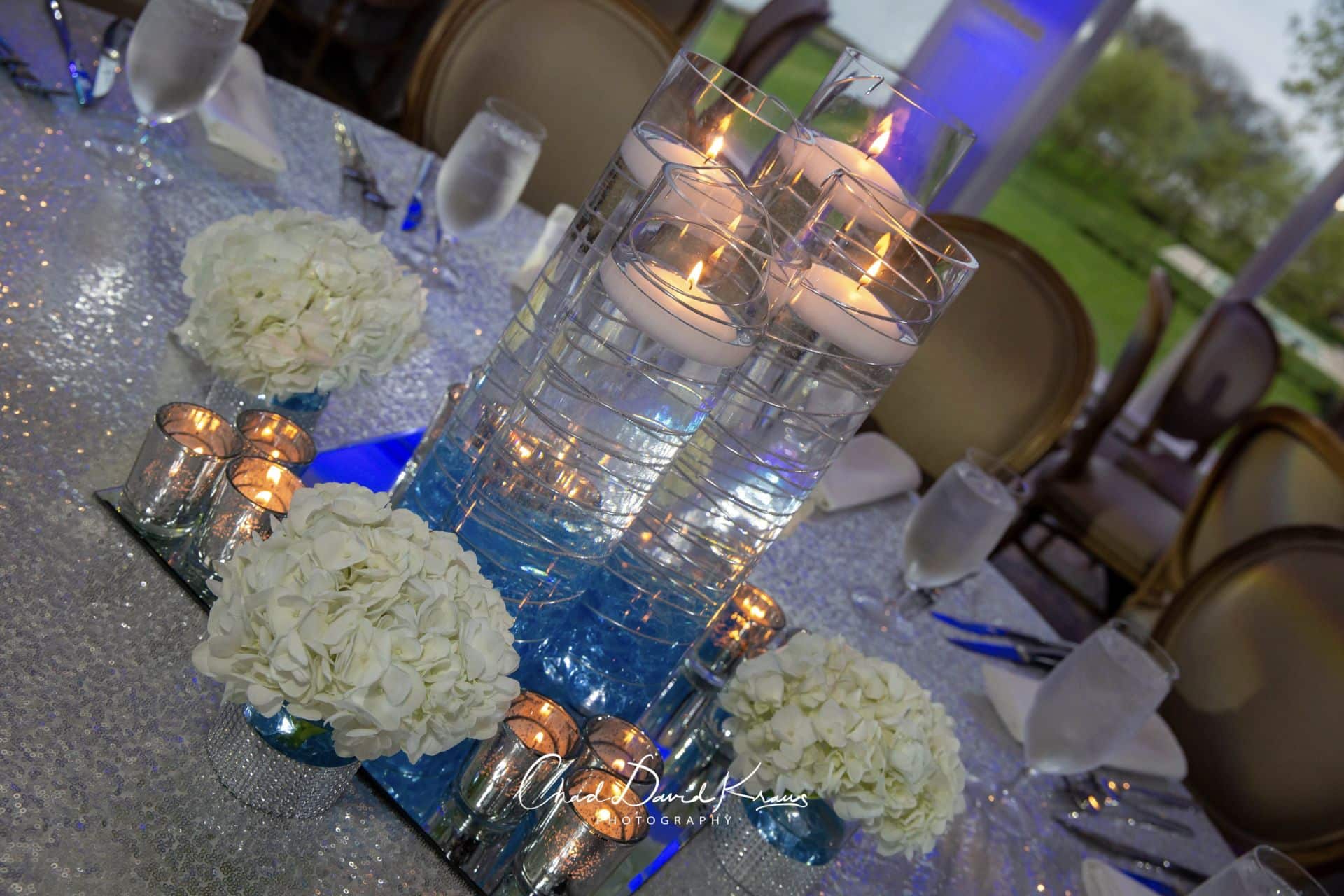 Wire Centerpiece with Hydrangeas