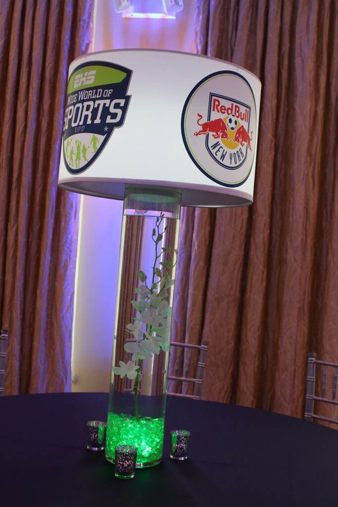 ESPN Lampshade Centerpiece with Team Logos and LED Lighting