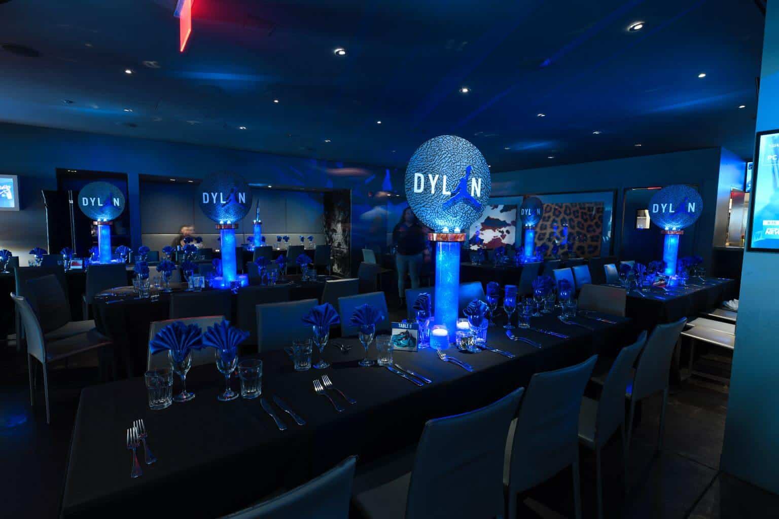 Custom Jumpman Logo Centerpieces for Sneaker Themed Bar Mitzvah