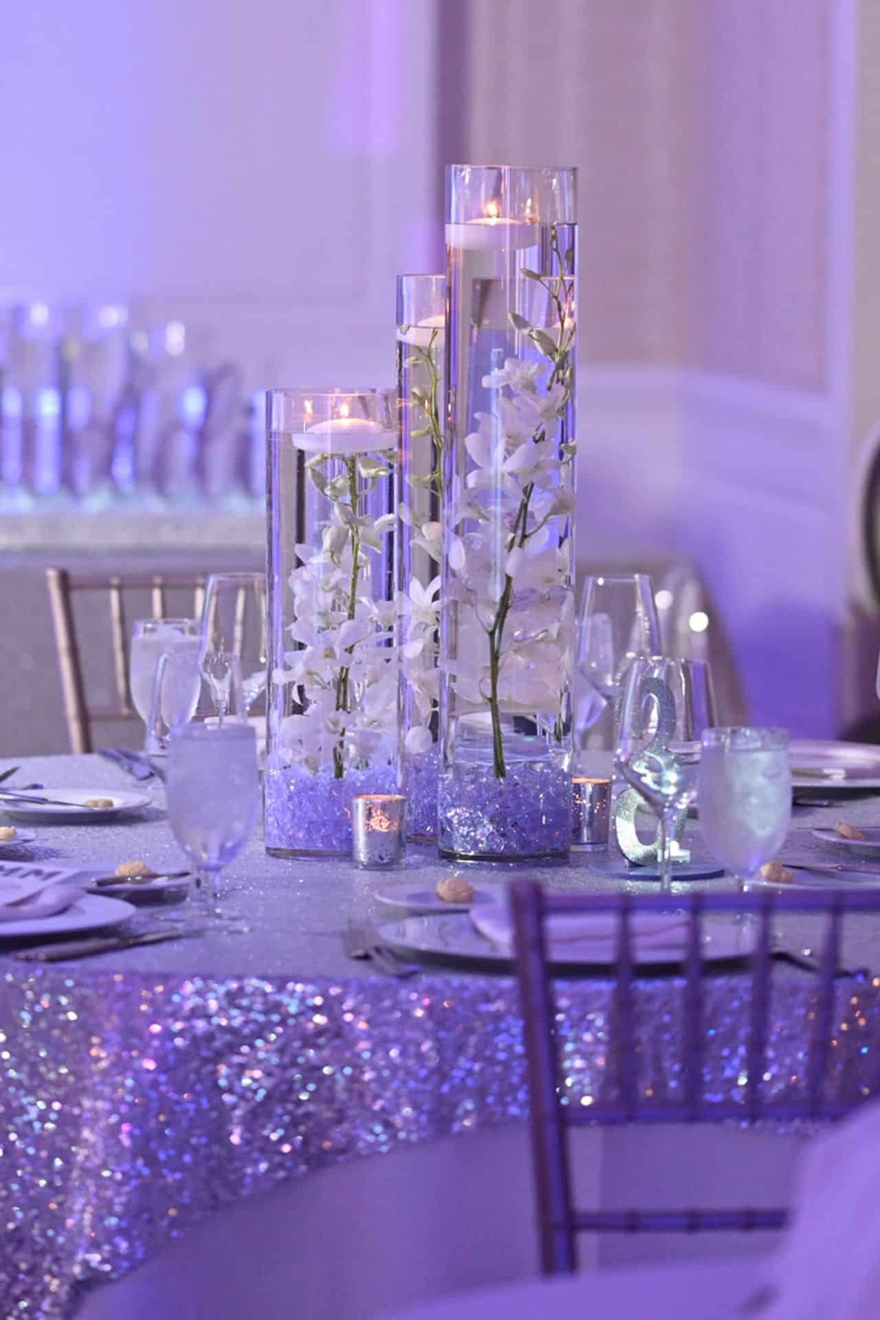 Lavender Gems LED Orchid Centerpiece