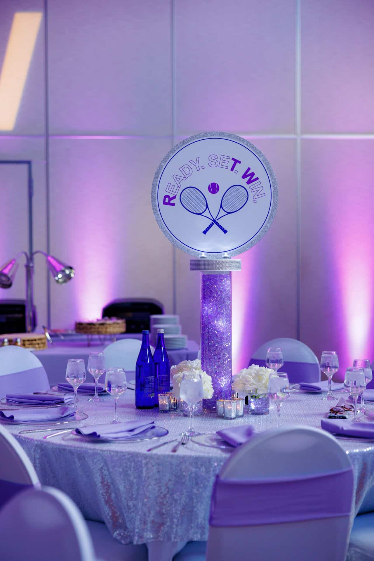 Tennis Theme LED Logo Centerpiece