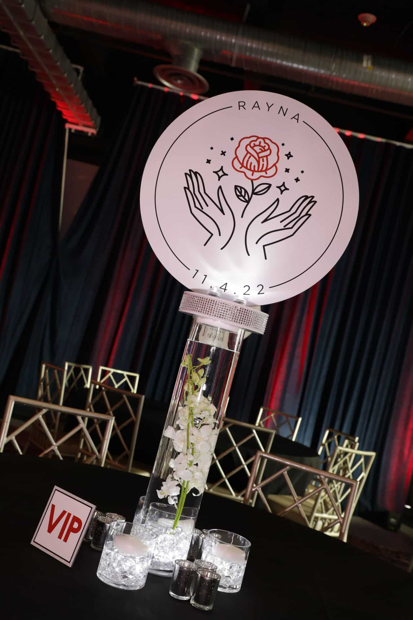 Logo Topper Orchid Centerpiece Floating Candles Votives