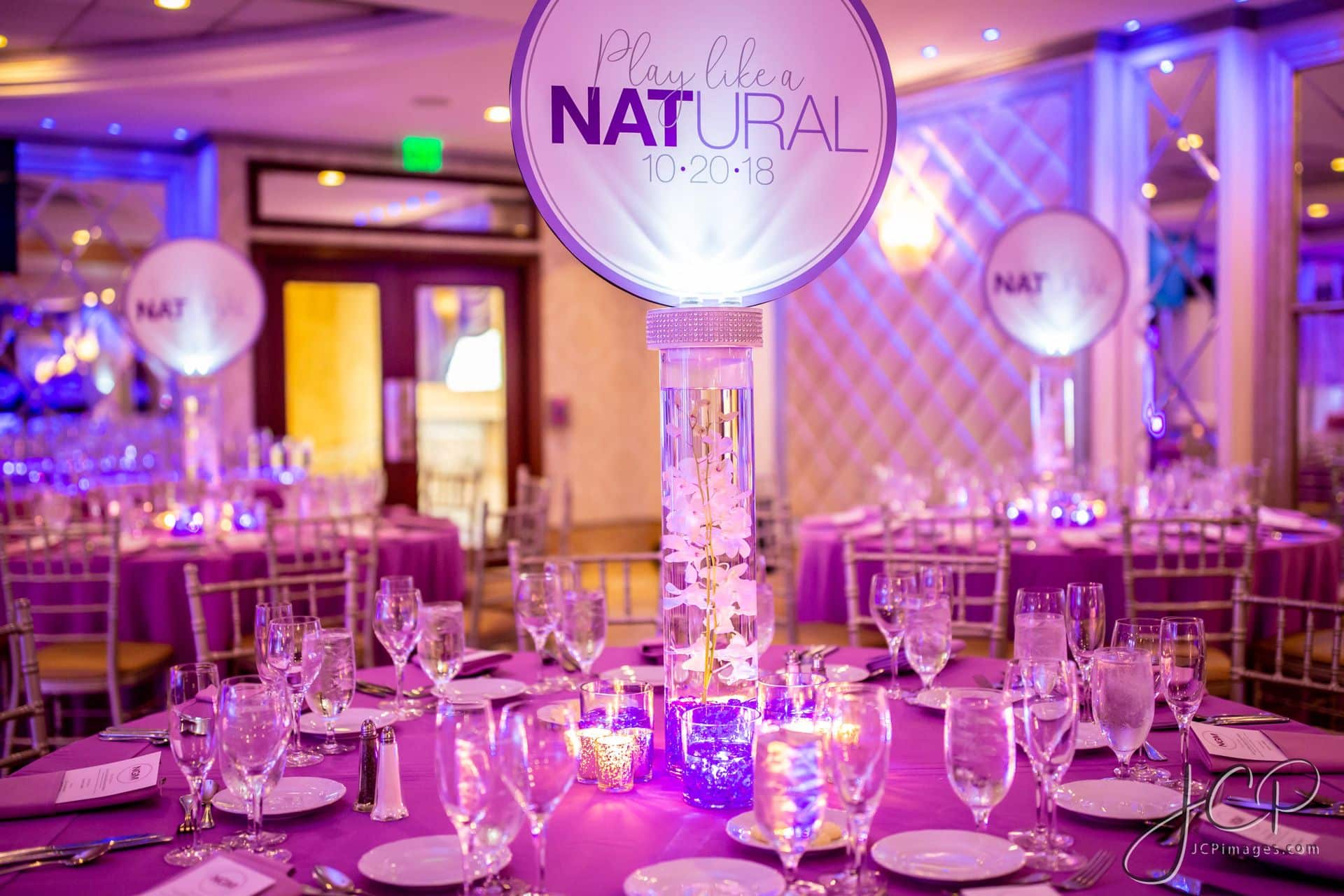 LED Orchid Centerpiece with Custom Logo Topper