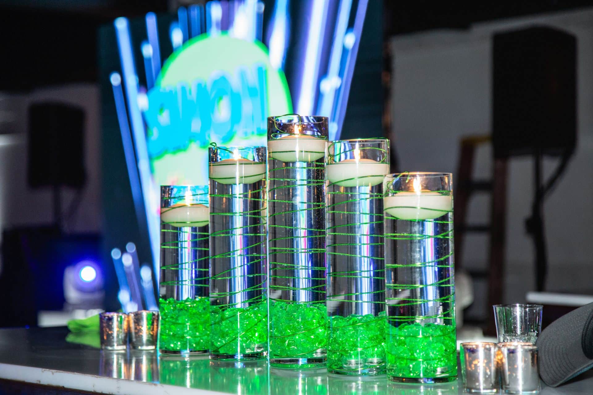 Green LED Neon Wire Centerpiece