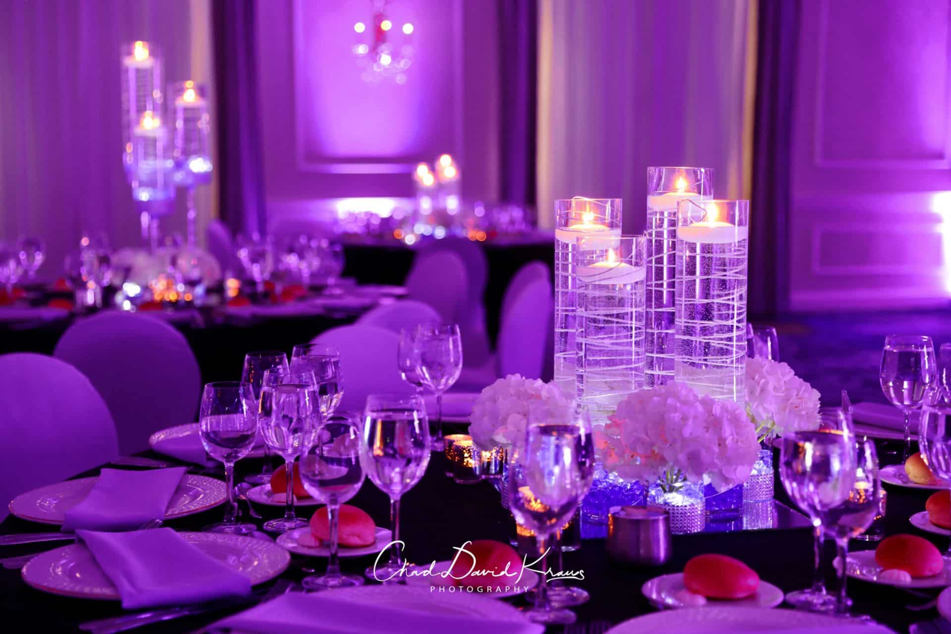 Silver Wire Centerpiece with White Hydrangeas