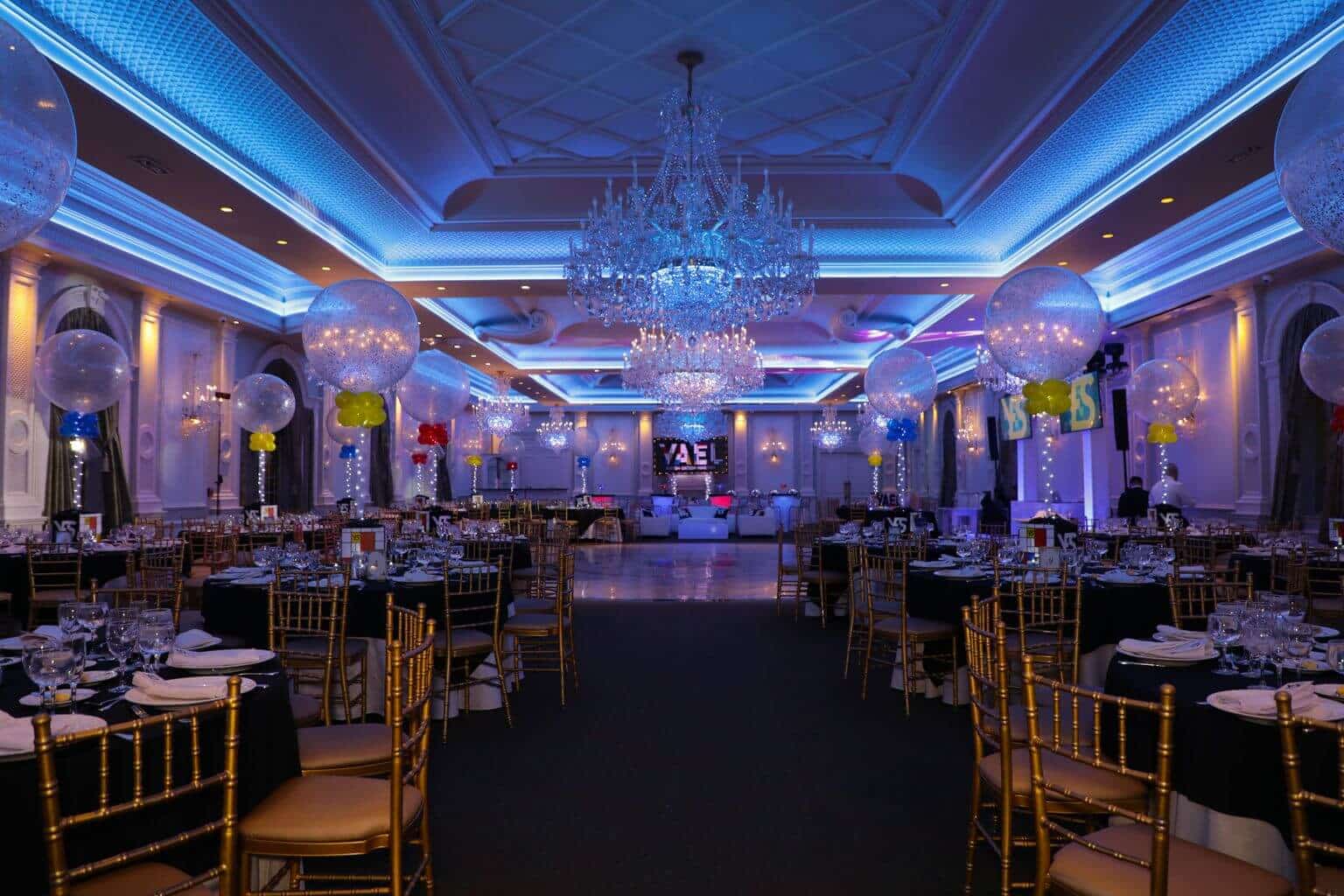 Mondrian Themed Bat Mitzvah with LED Sparkle Balloon Centerpieces at The Rockleigh