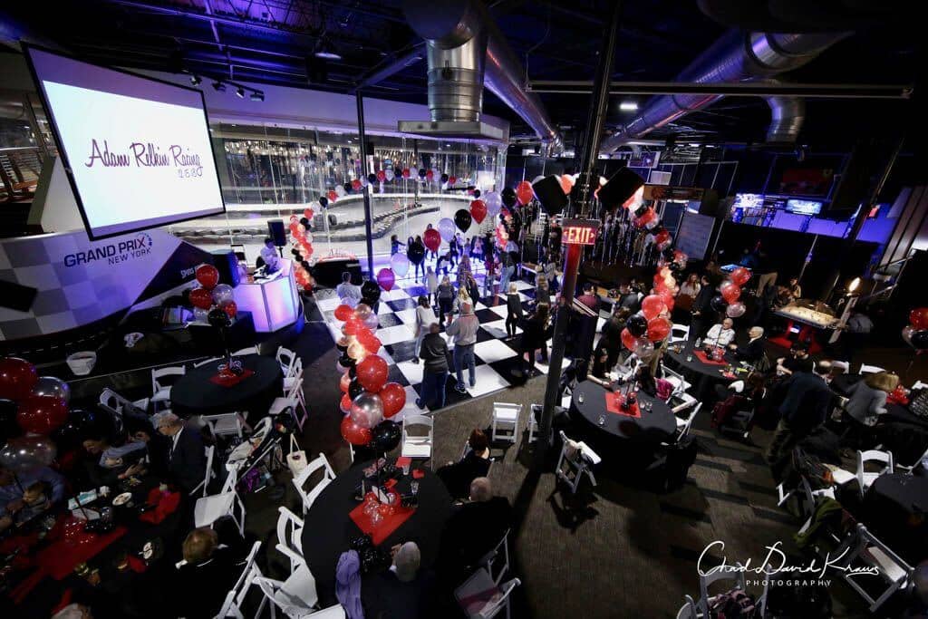 Car Themed Bar Mitzvah with Balloon Centerpieces and Balloon Gazebo over Dance Floor at Grand Prix, Mt. Kisco