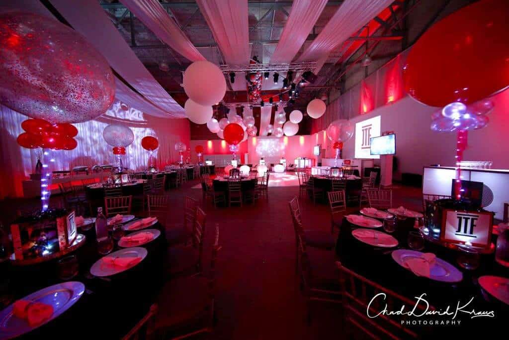 Music Themed Bar Mitzvah with Red and Silver Balloon Centerpieces at Life the Place to Be, NY
