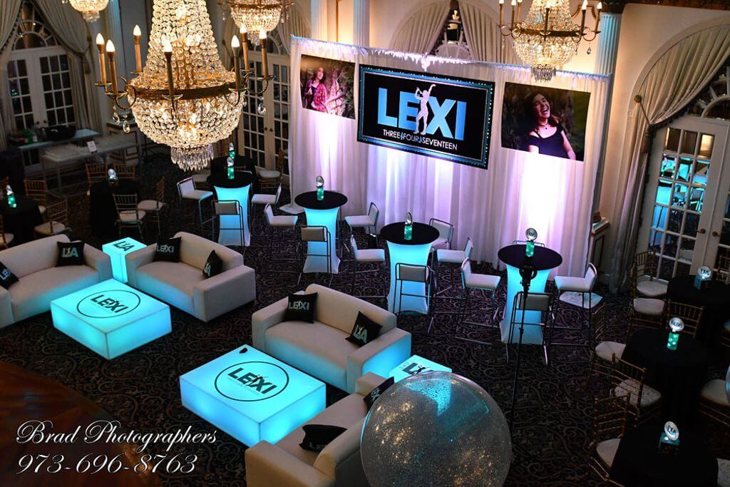 Music Themed Bat Mitzvah with Custom Lounge Setup at Crystal Plaza