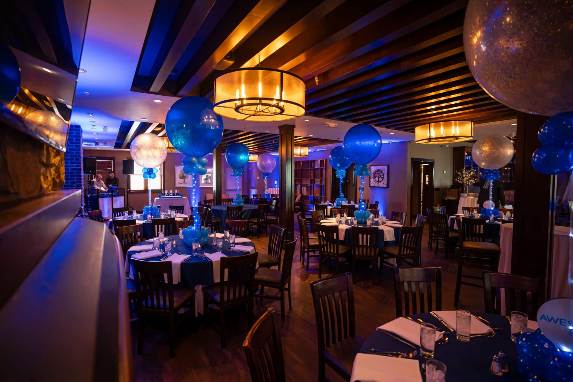 Bar Mitzvah Party with Sparkle Balloon Centerpieces at Park West Loft Lighting