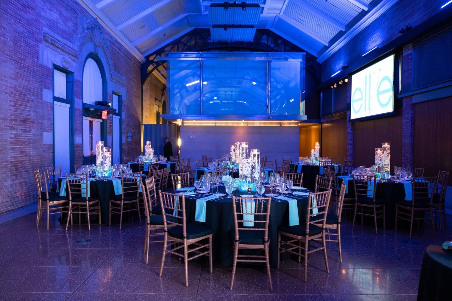 LED Orchid Center Pieces with Floating candles for a Bat Mitzvah at the Bronx Zoo