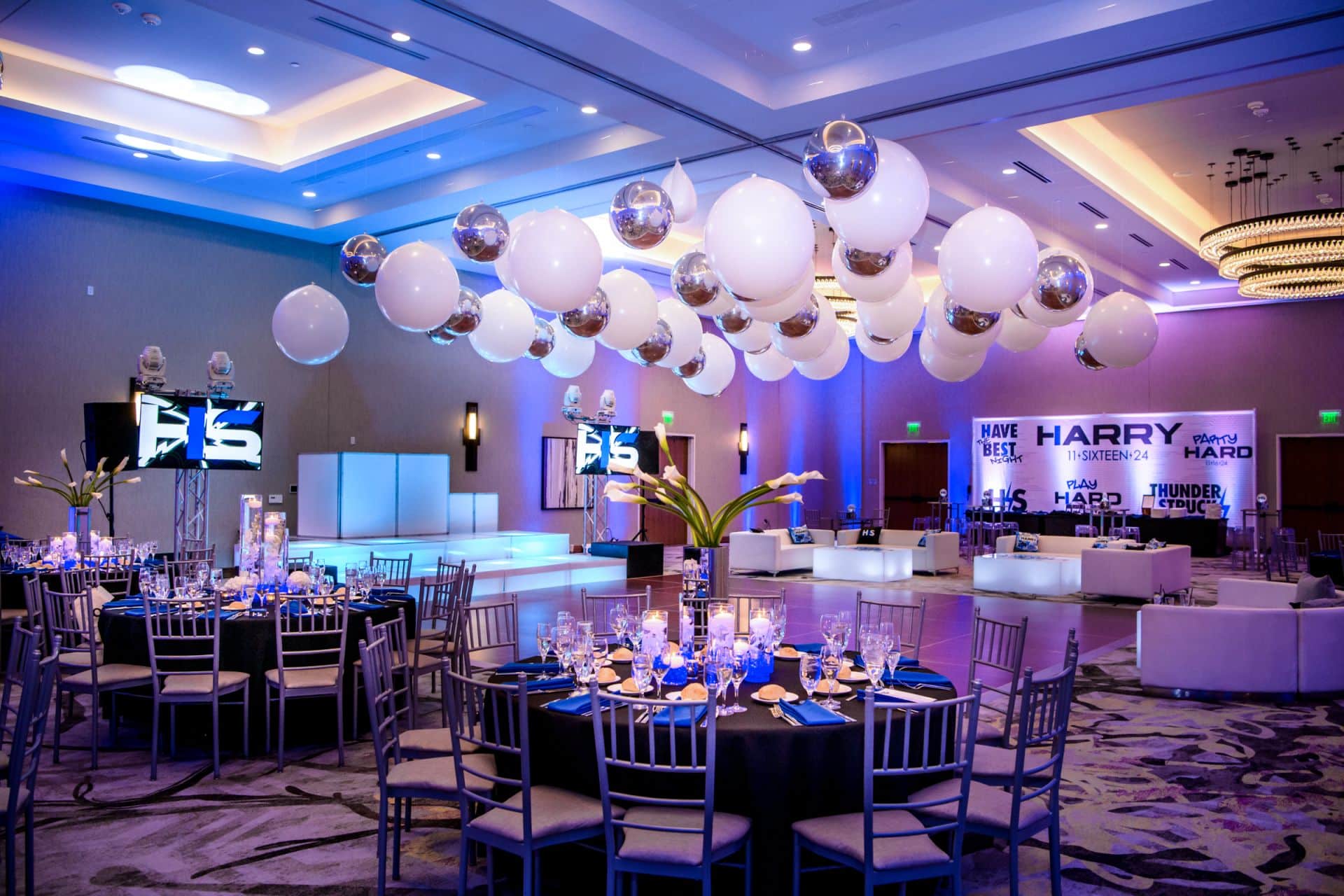 Calla Lily and Orchid Centerpieces for a Bar Mitzvah at Embassy Suites