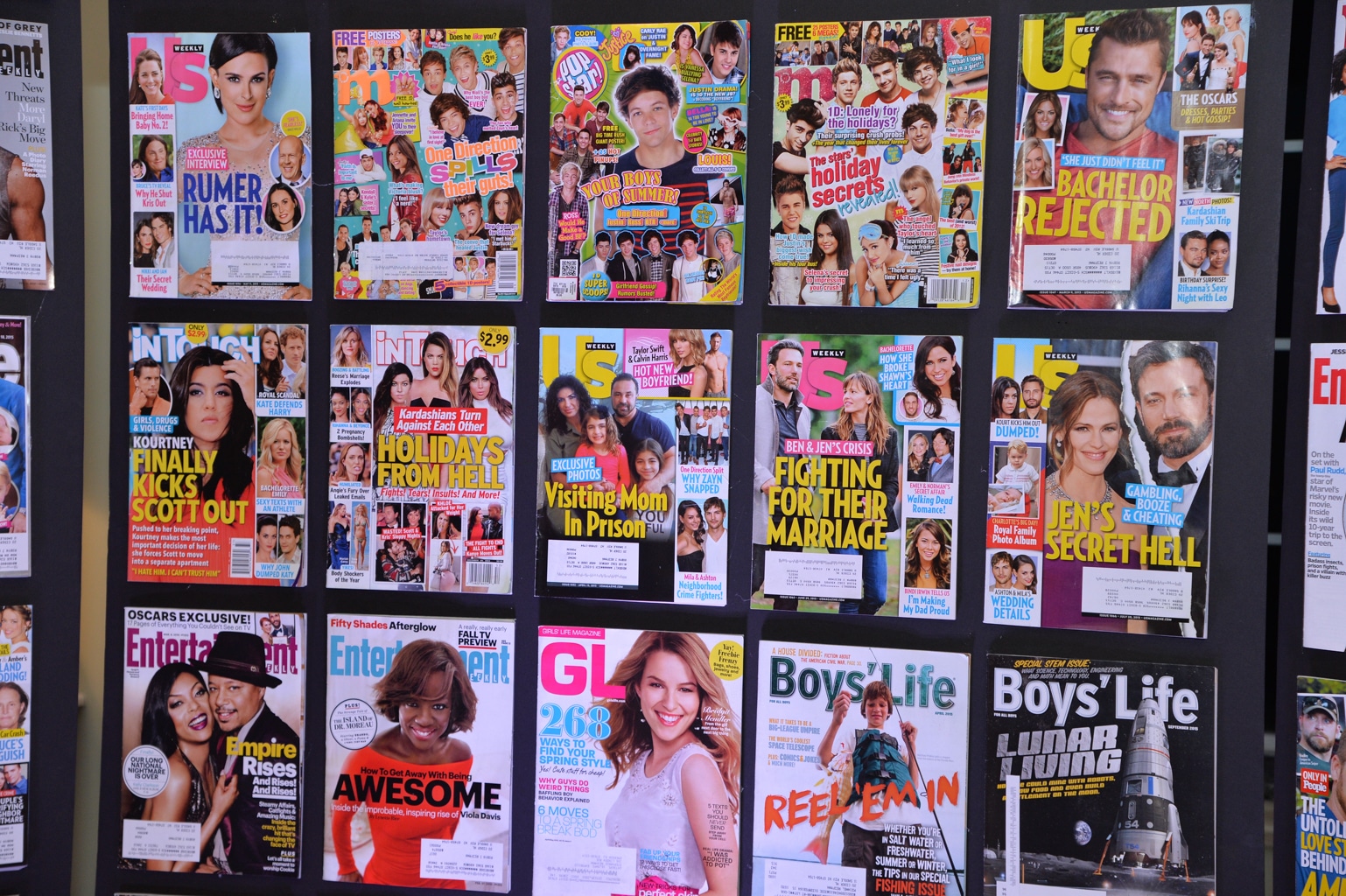 Custom Magazine Display with Logo and lights for Magazine Themed Bat Mitzvah