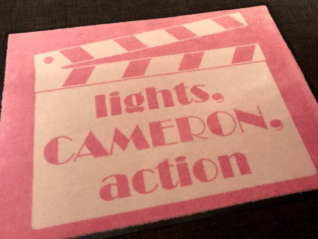 Custom Logo Rug for Hollywood Themed Bat Mitzvah