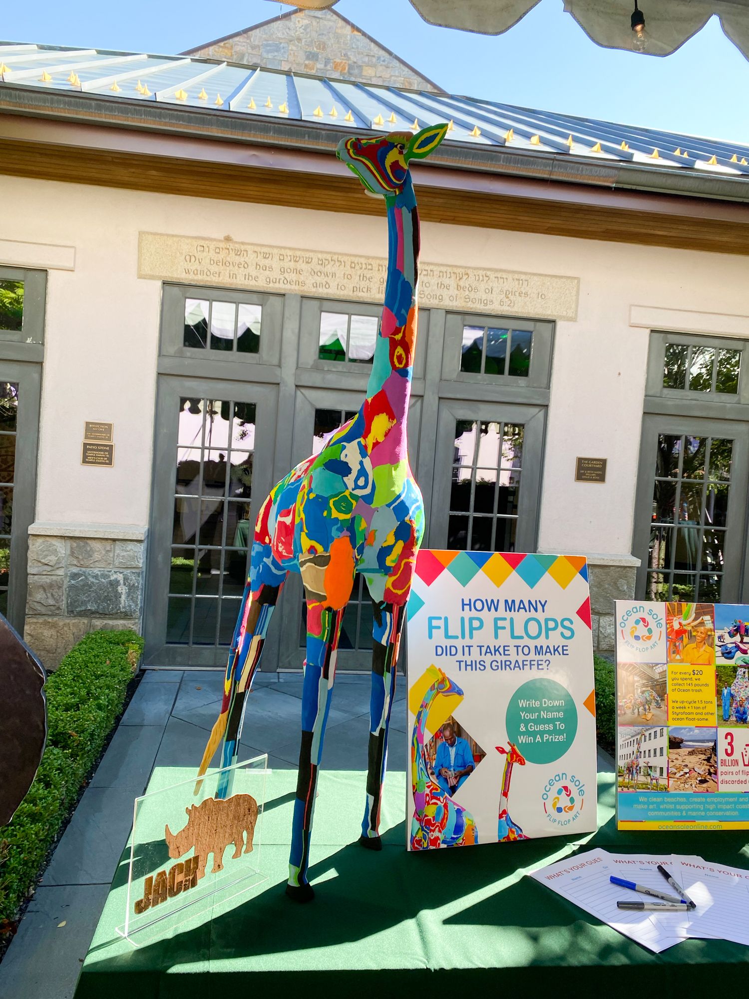 Custom Free Standing Printed Posters of a Guessing Game for Jungle Themed Outdoor Bar Mitzvah