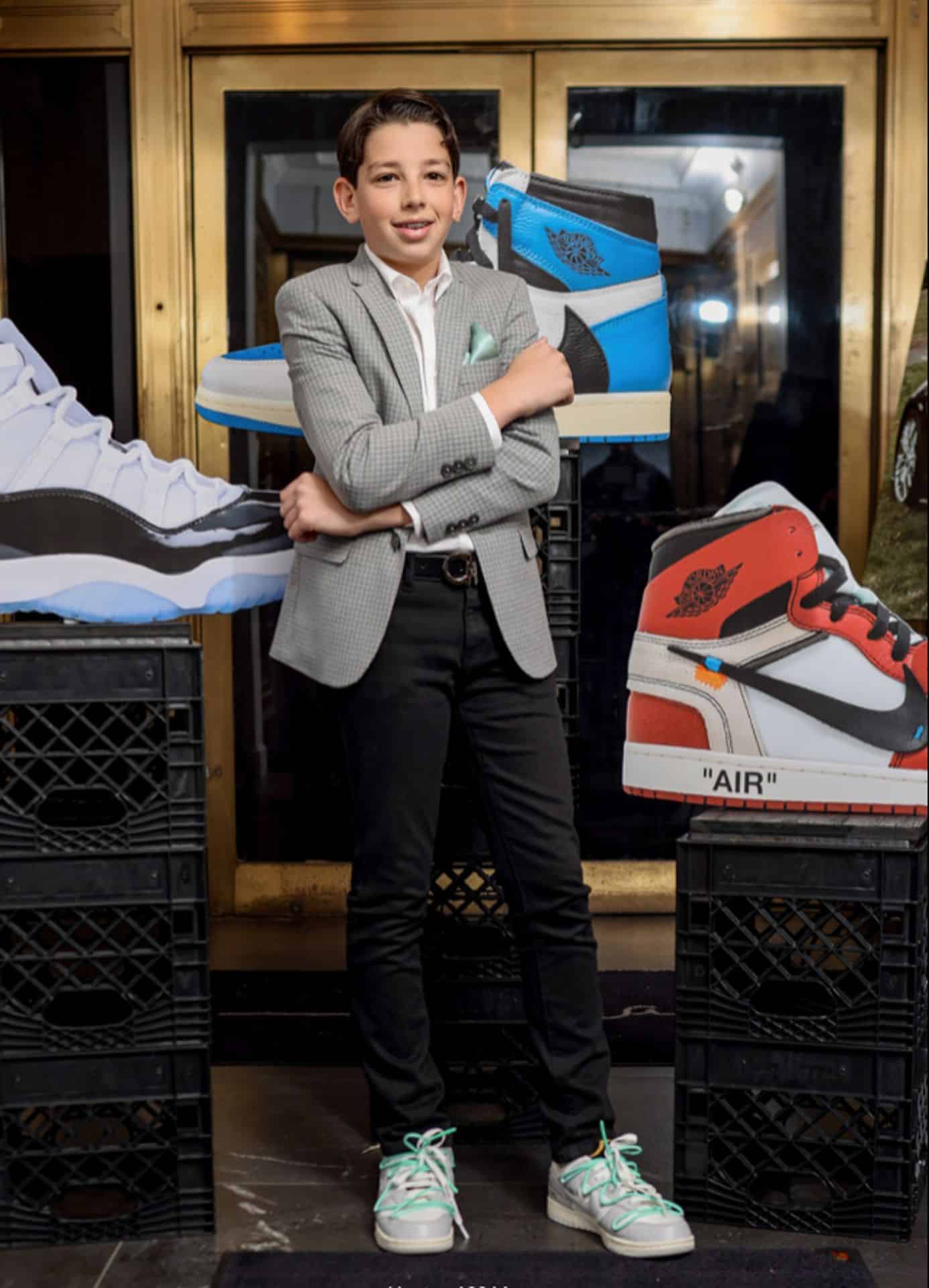 Jumbo Sneaker Display in Entrance to Bar Mitzvah