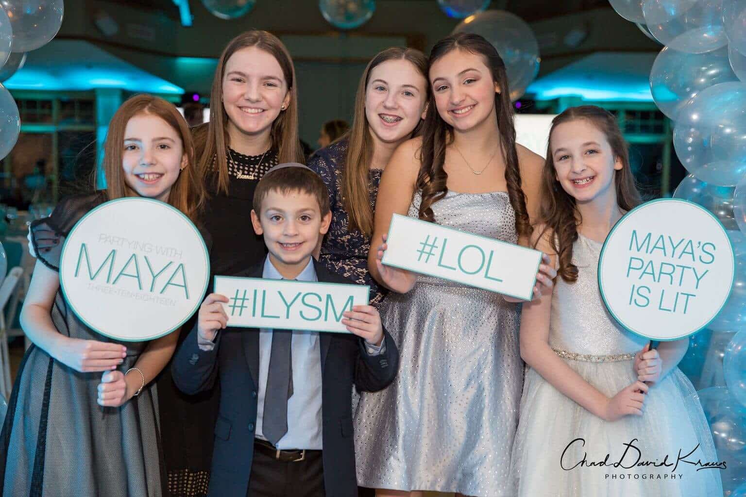 Custom Photo Booth Props with Logos and Slogans for Bat Mitzvah