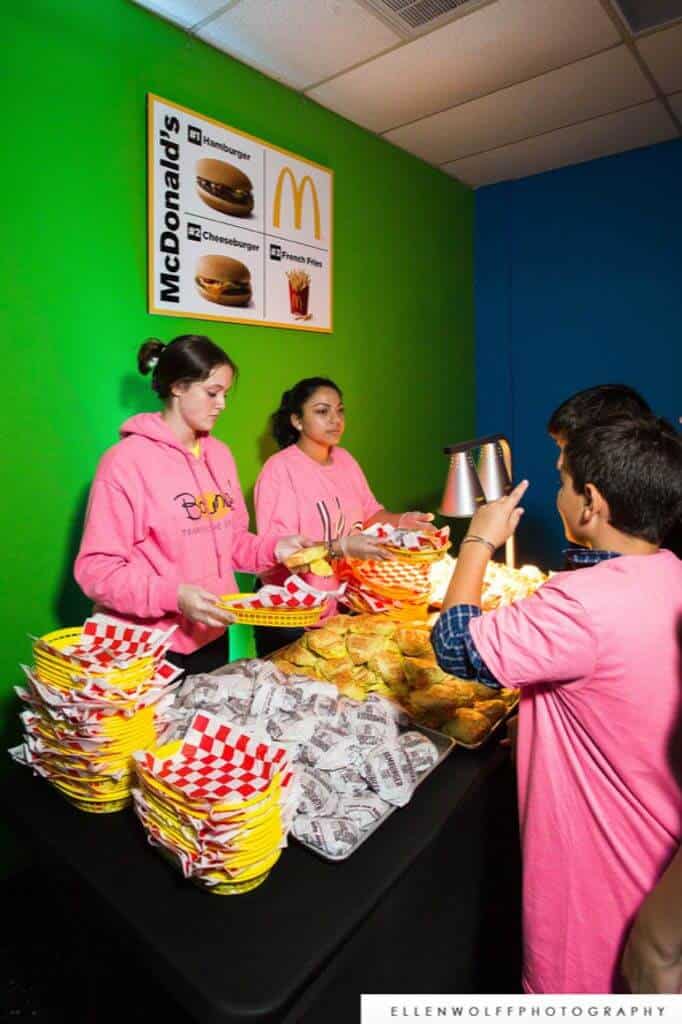 Custom McDonalds Food Station Signage for Bat Mitzvah