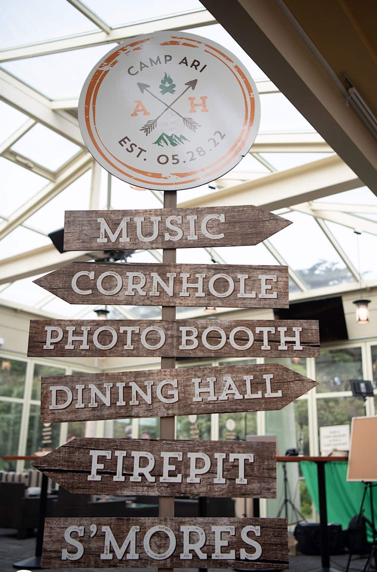 Custom Themed Directional Sign for Camp Themed Bar Mitzvah