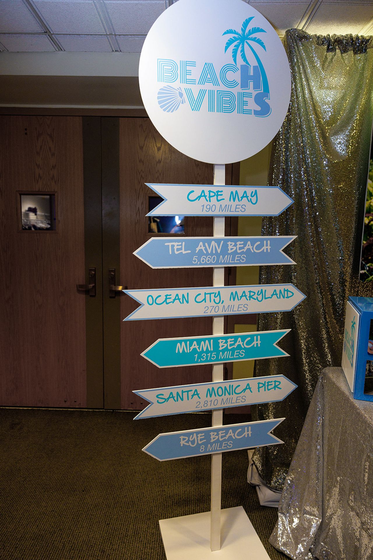 Custom Beach Themed Directional Sign with Custom Logo