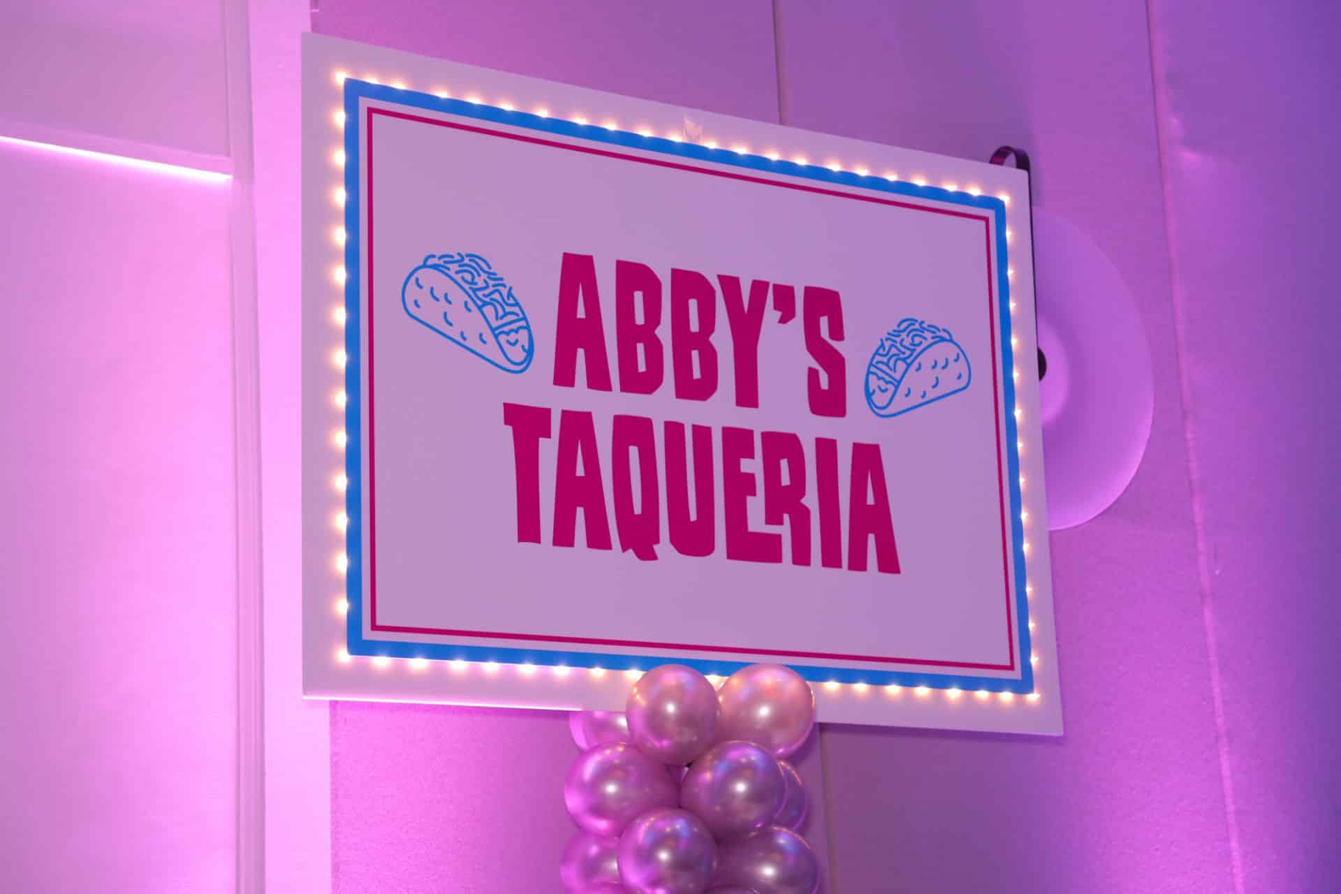 Custom Buffet Sign with Lights for Beach Themed Bat Mitzvah