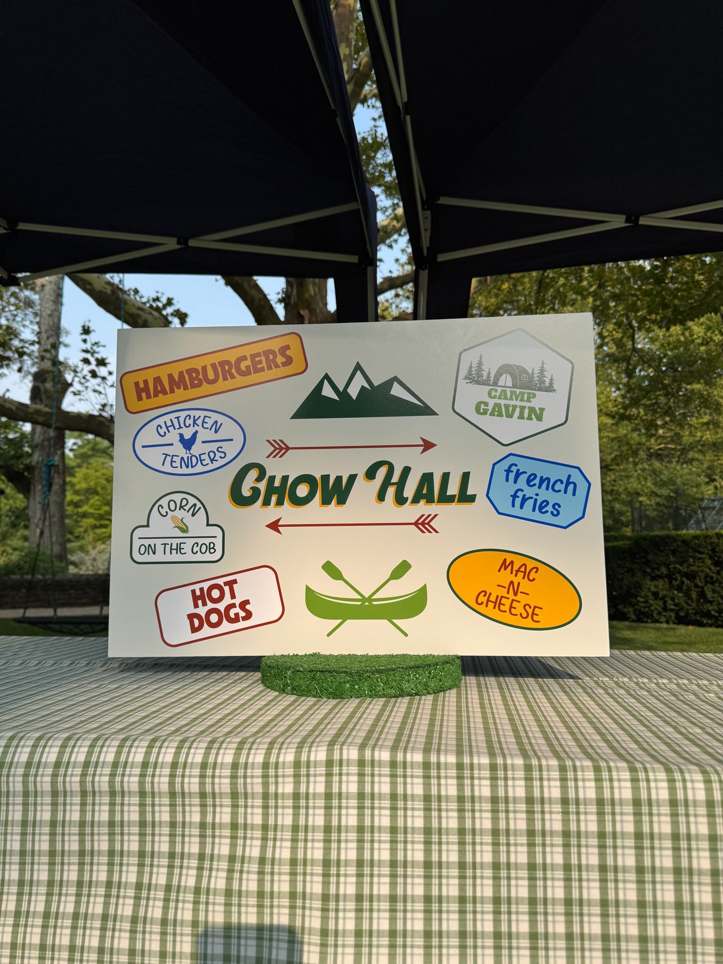 Custom Food Sign for Camp Themed Birthday Party