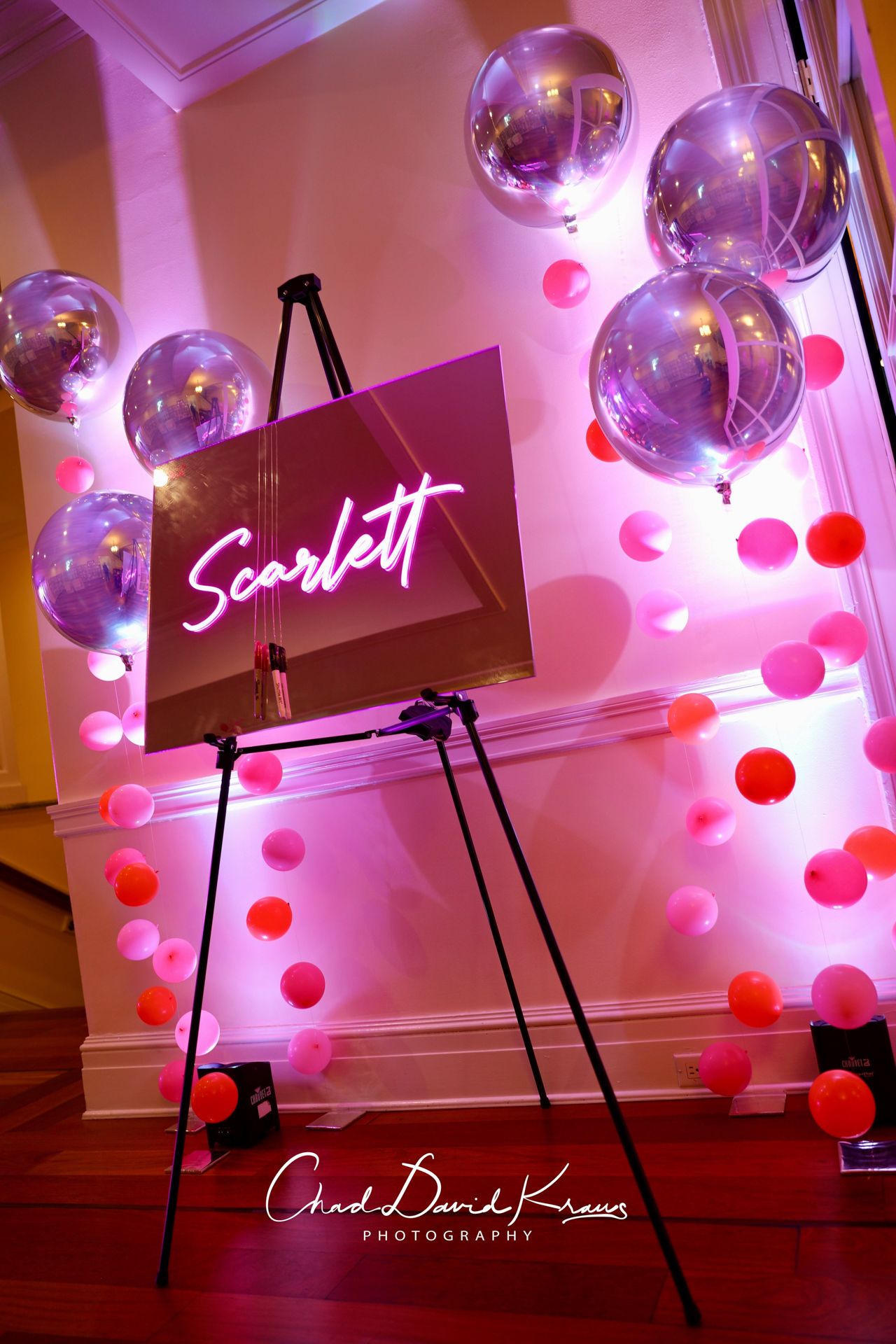 Custom LED Name Mirror Sign in Board for Bat Mitzvah