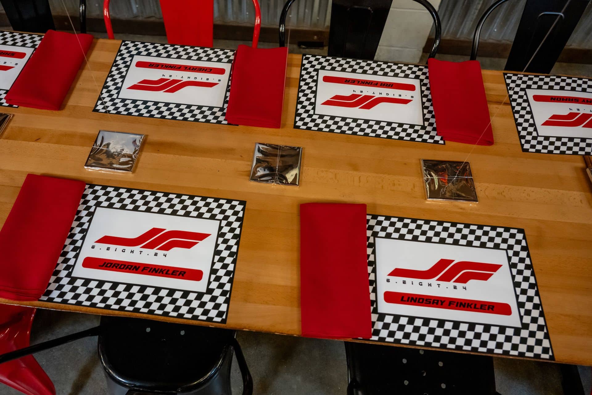 Custom Racing Car Placemats for Bat Mitzvah
