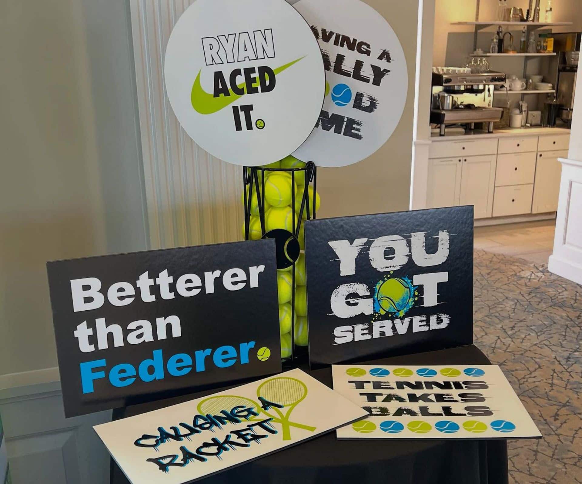 Custom Signage for Tennis Themed