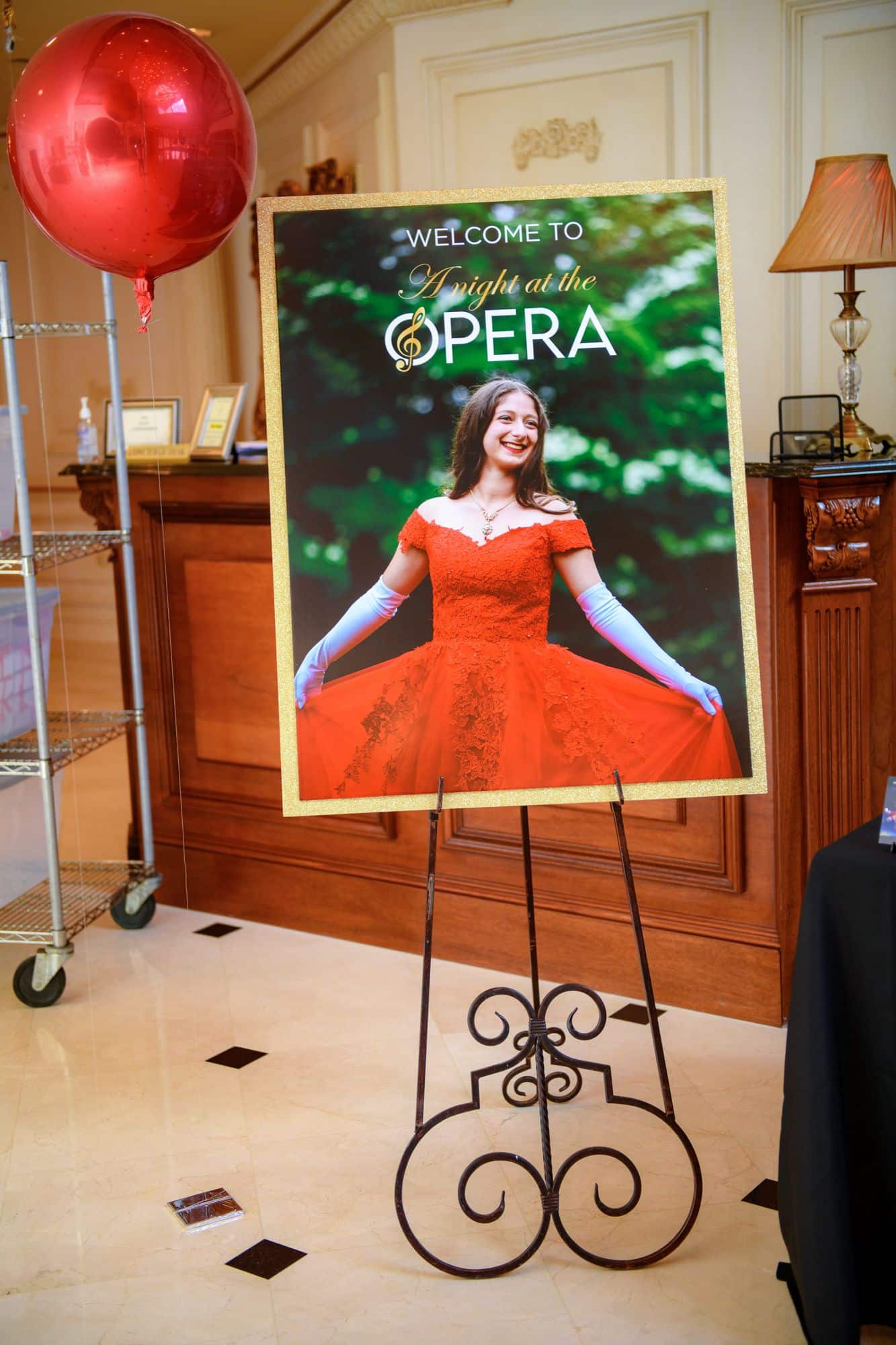 Custom Photo and Logo Welcome Sign for Opera Themed Sweet Sixteen