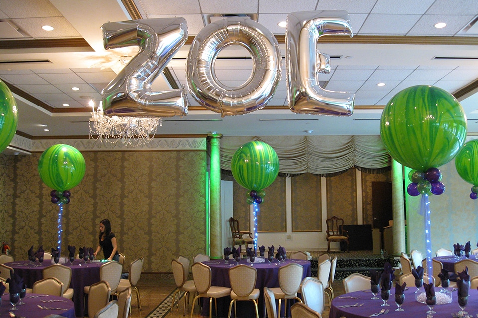 Mylar Name in Balloons Arch