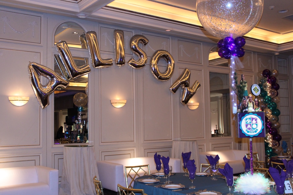 Bat Mitzvah Silver Balloon Name
