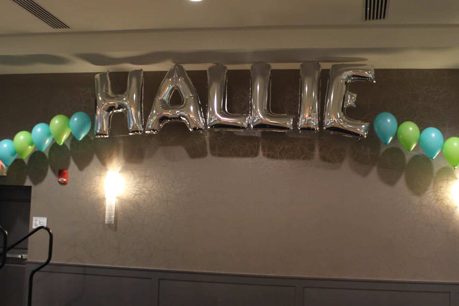 Mylar Name in Balloons Arch