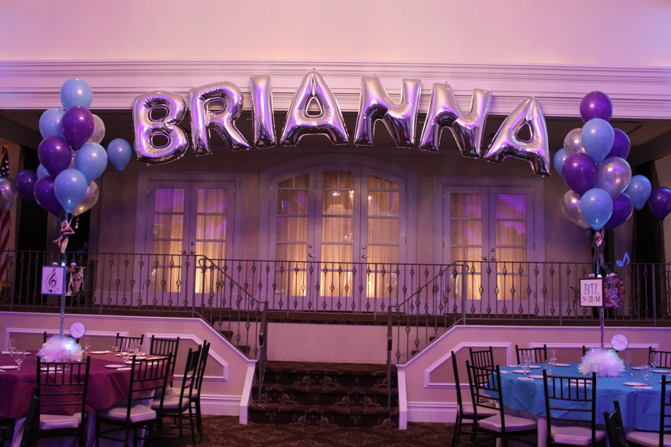 Bat Mitzvah Mylar Name in Balloons