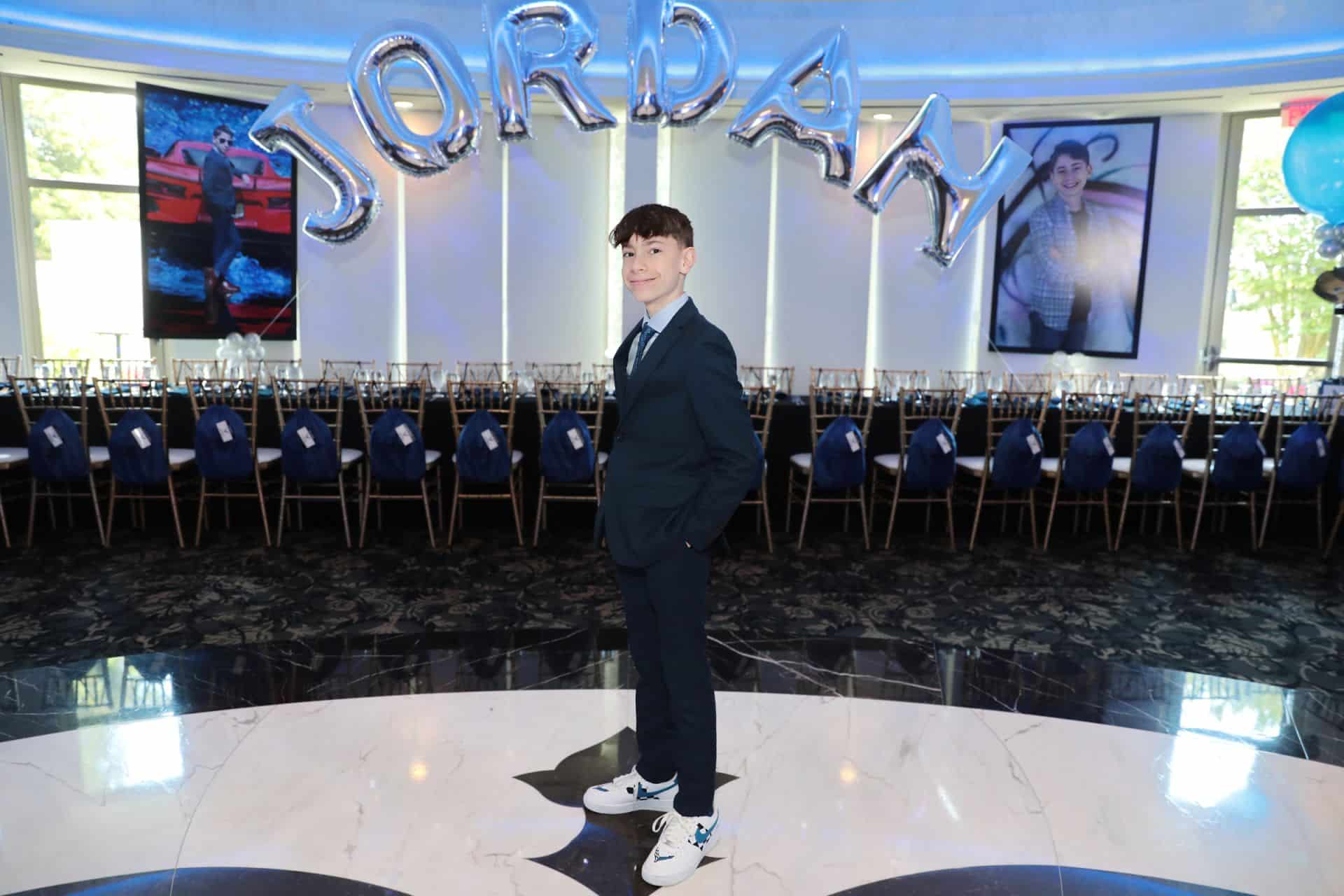 Mylar Name Balloon Arch for Bar Mitzvah