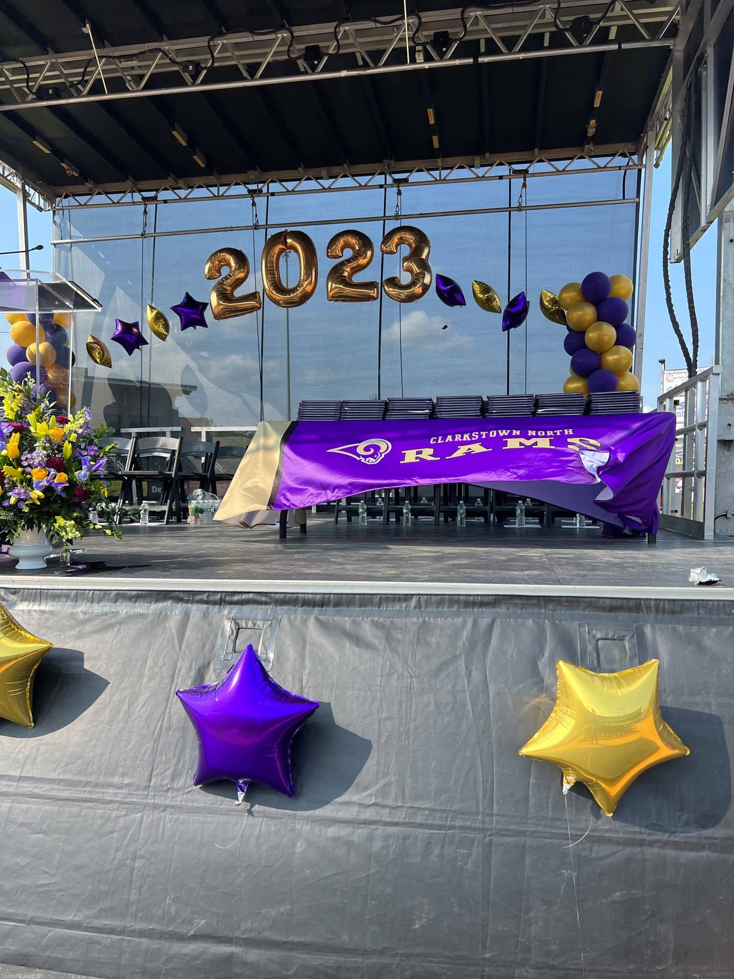 Mylar Number Balloon Arch with Balloon Columns