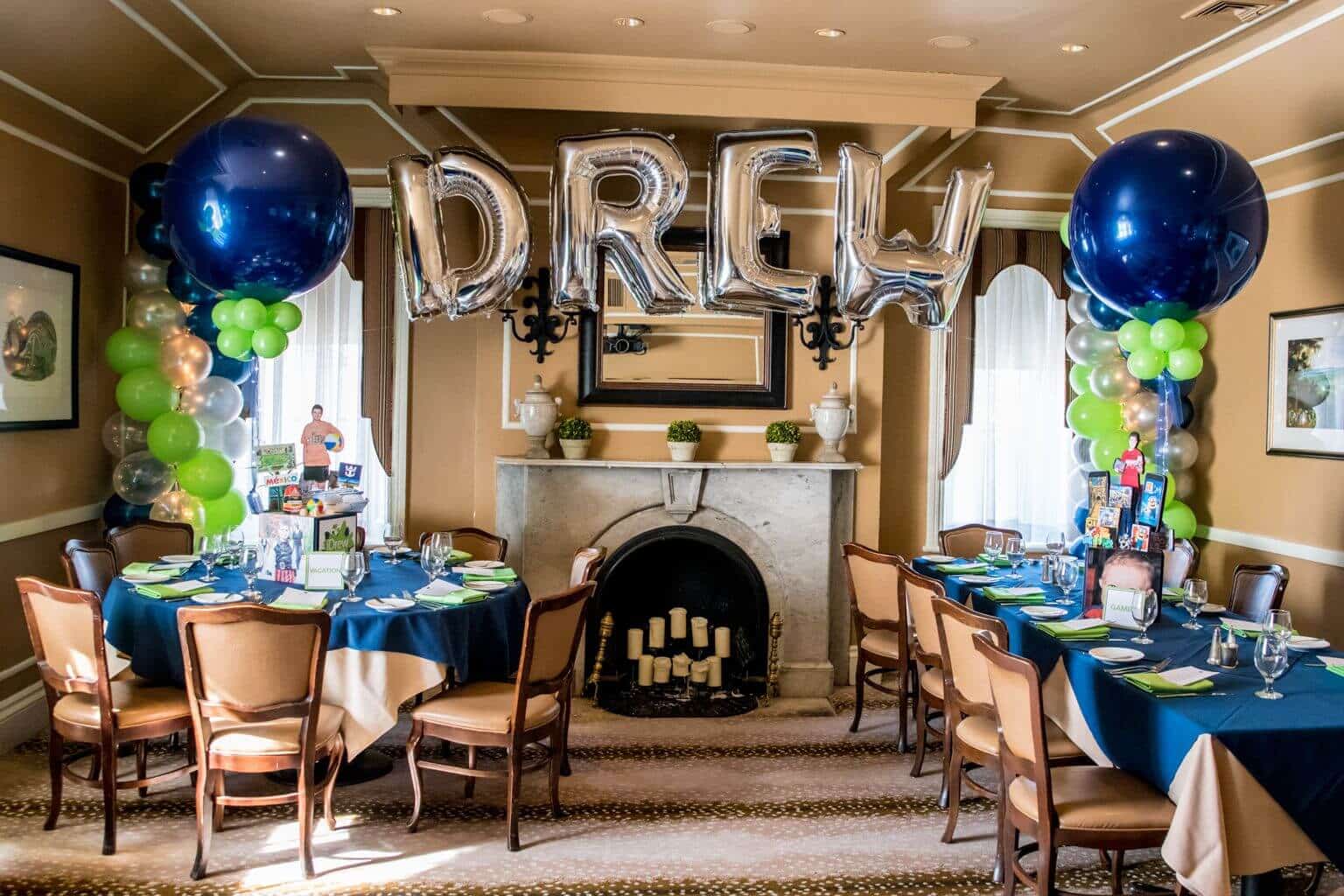 Silver Mylar Name in Balloons for Bar Mitzvah