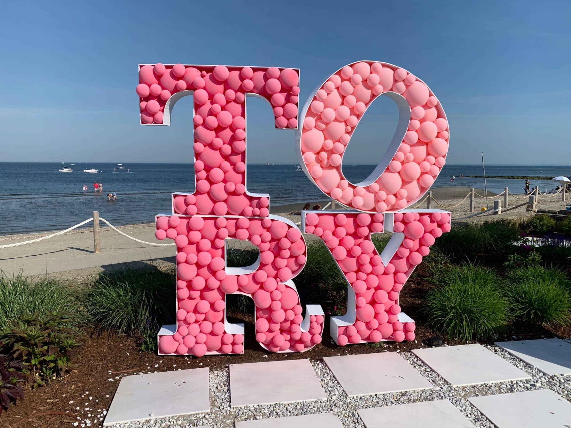 Mosaic Balloon Sculpture forming Name for Outdoors Party Decor