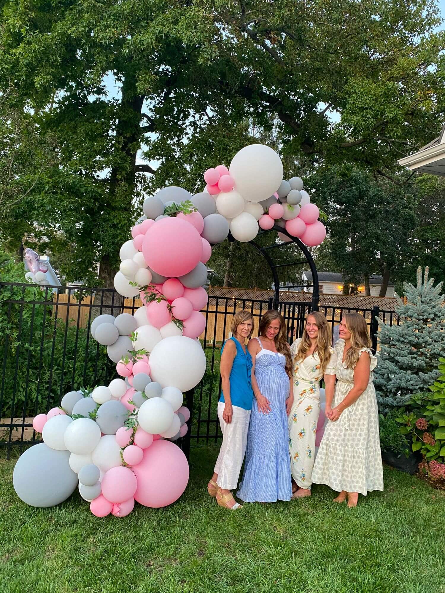 Baby Shower Organic Balloon Arch with Greenery for Outdoor Party Decor