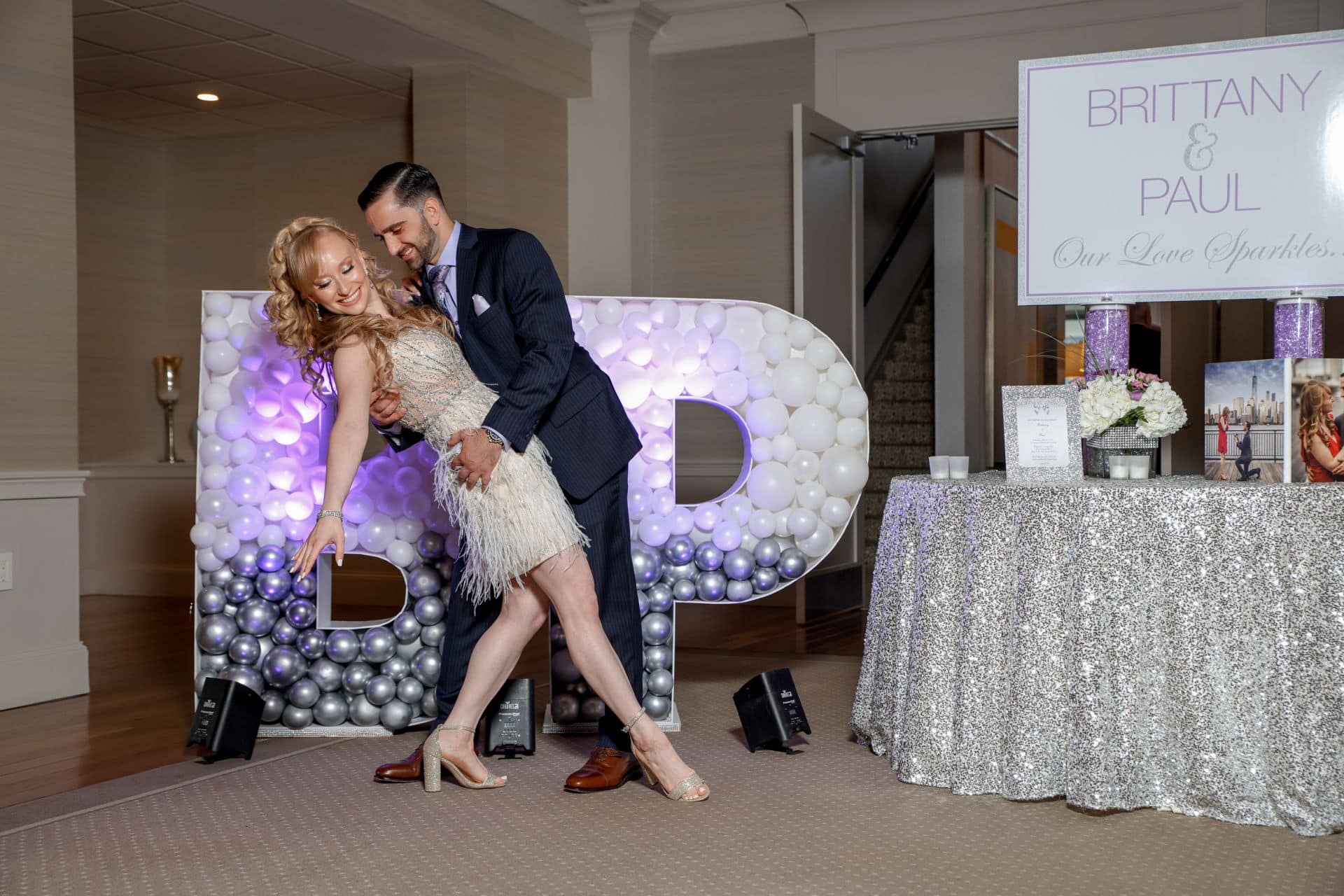 LED Mosaic Balloon Letters for Engagement Party