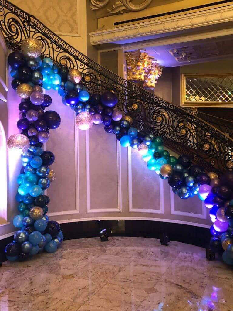Organic Balloon Garland with Lights