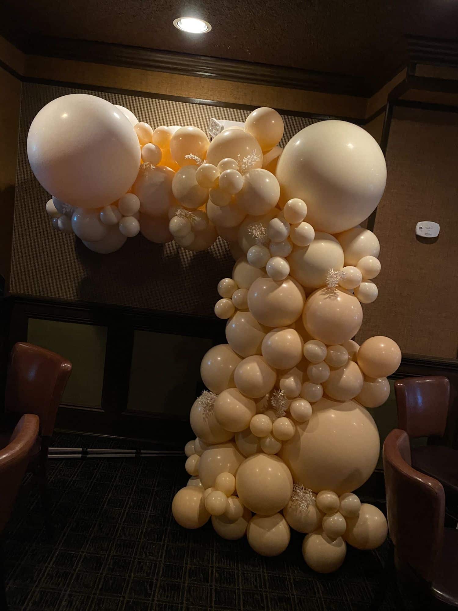 Organic Blush Half Arch with Baby Breaths for Bridal Shower