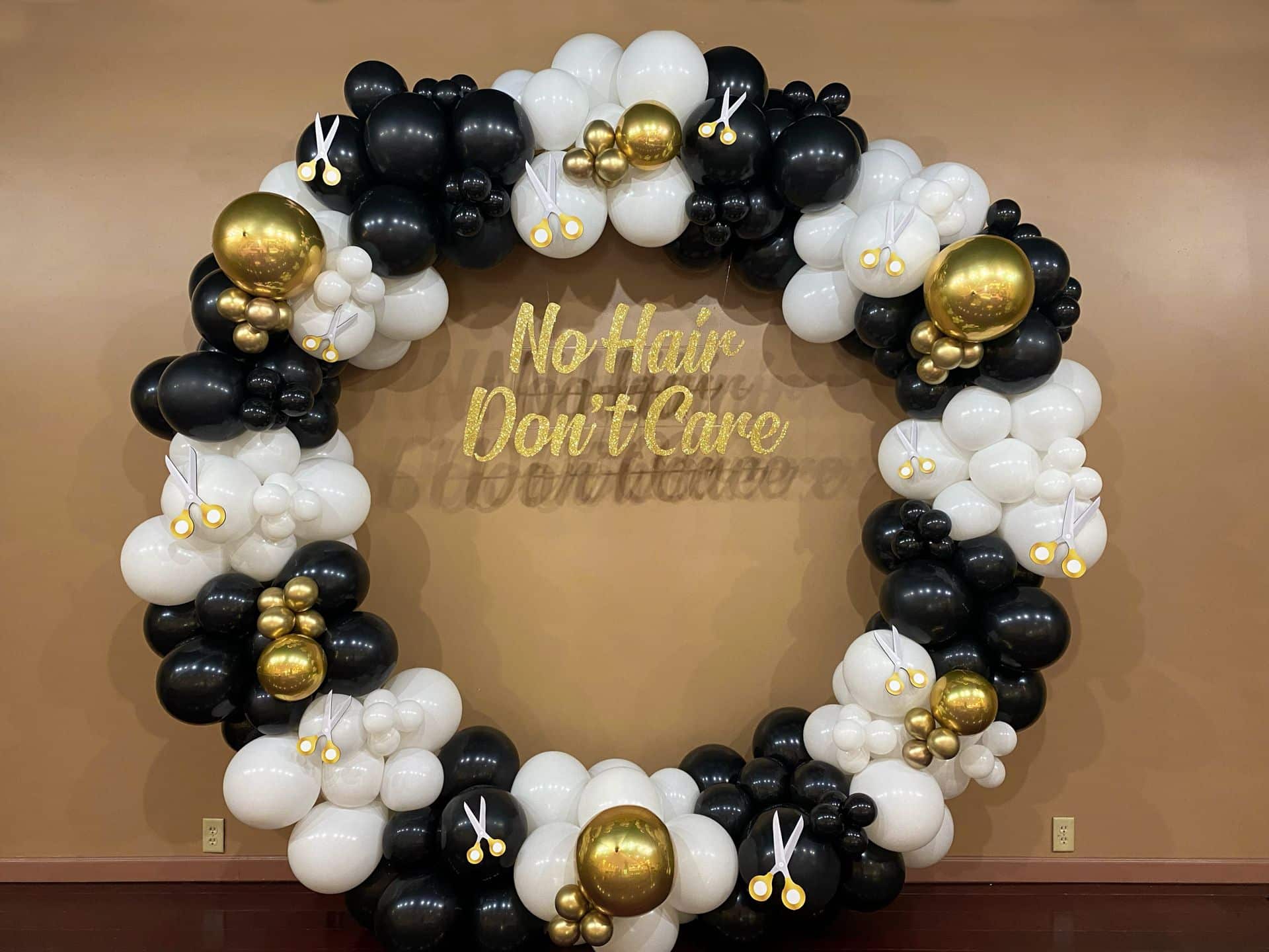 Organic Balloon Circle Arch with Custom Sign for Mundan Ceremony