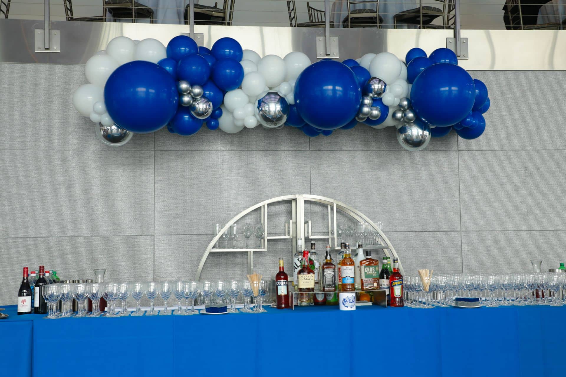 Organic Balloon Garland over Bar at Current, NYC
