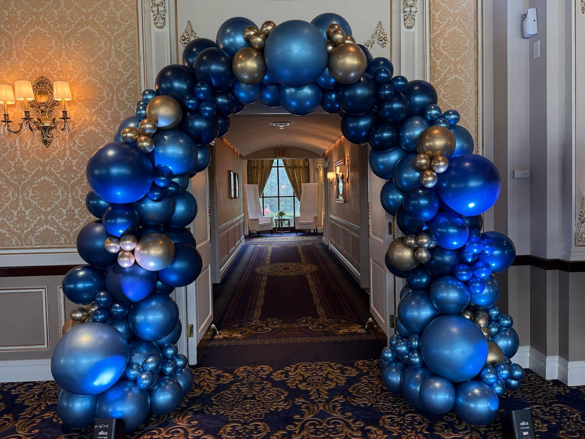 Blue Metallic Arch over Door