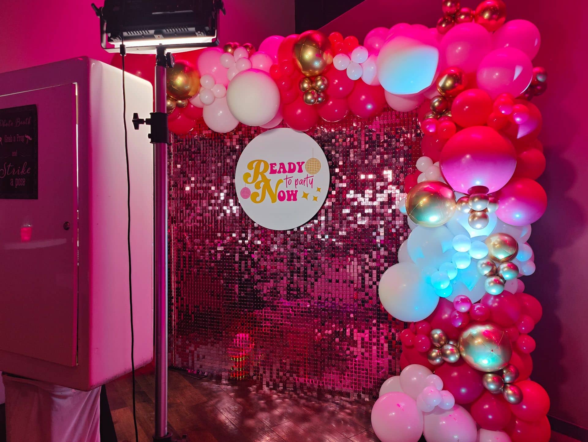 Pink and Gold Photo Booth Balloon Garland